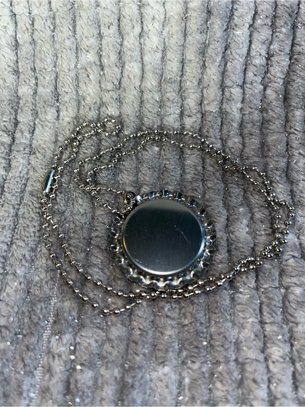 Moon & Mushroom Bottle Cap Pendant Necklace - Teal Accent - Picture 2 of 2